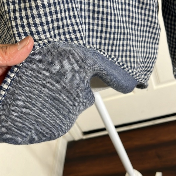 Anthropologie Velvet By Graham & Spencer Gingham Tunic Top XL Long Sleeve Preppy - Picture 10 of 15